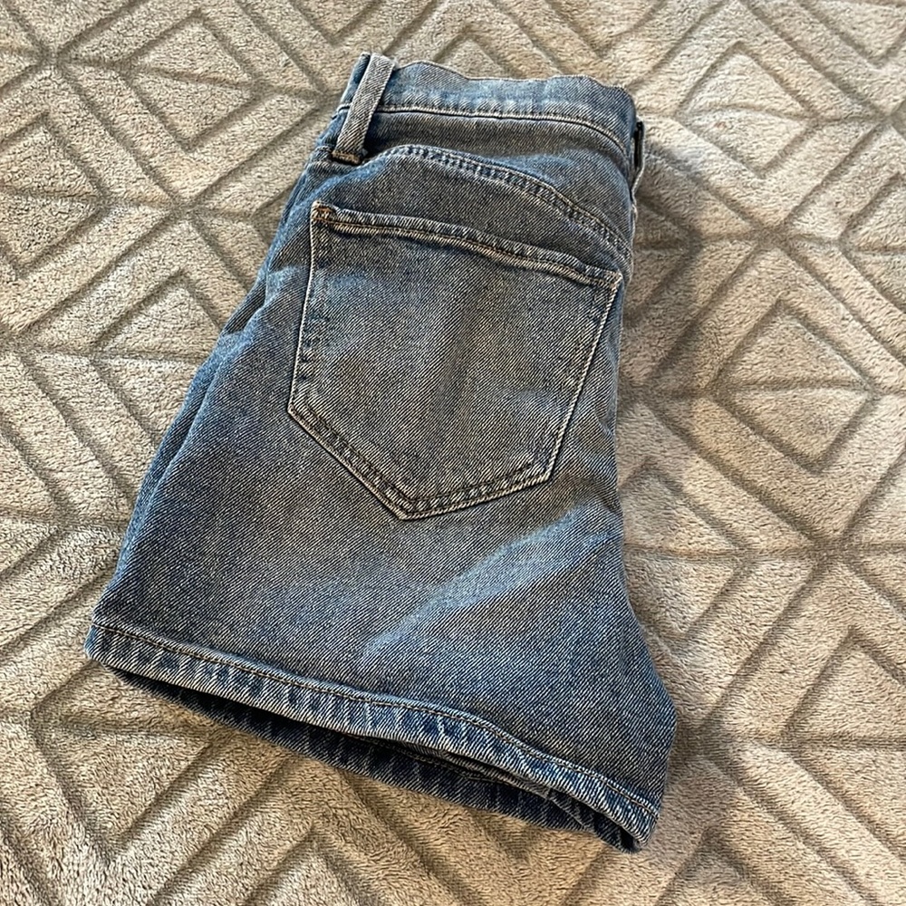 Distressed High Waisted Mom Jean Shorts Denim